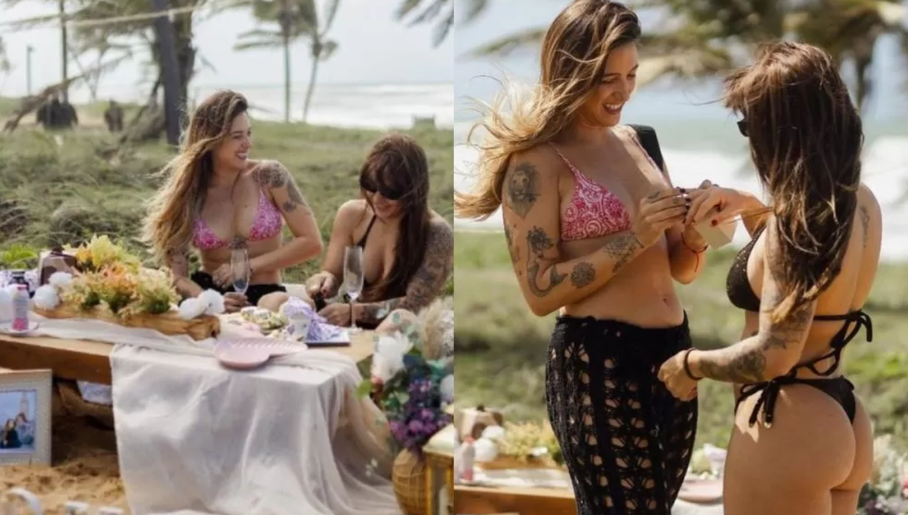 Tati Dias pede Lauana Prado em casamento durante viagem romântica
